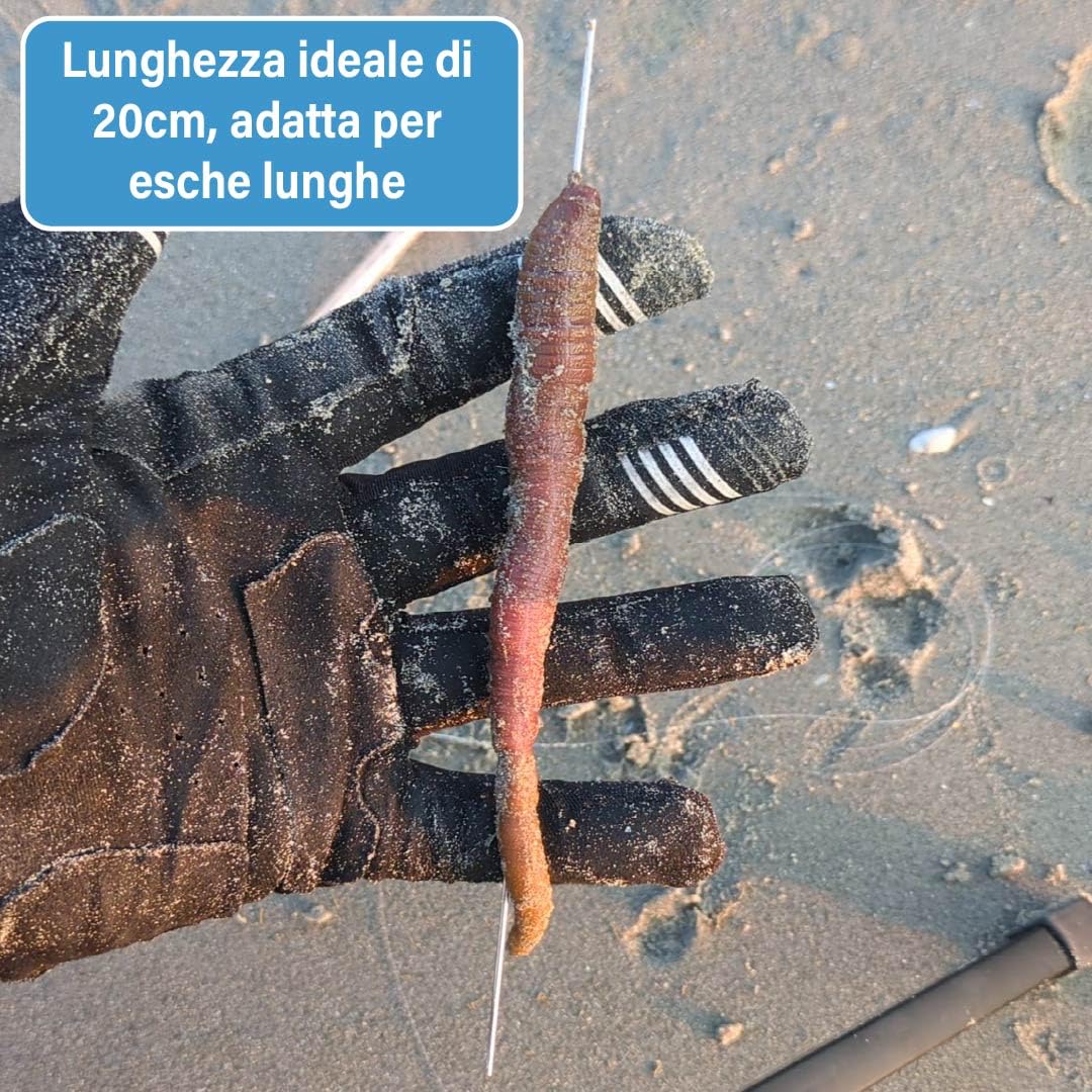 F2M - Scatola di 5 aghi da pesca cavi per escher verso sardine crostacei molluschi - confezioni di aghi da locher + rulli filo da legatura - Lotti aghi + legatura esche - Pesca mare acqua dolce