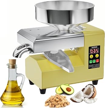 1100W Oil Press Machine, Automatic Cold& Hot Electric Oil Press Extractor, Stainless Steel,Ideal for Pressing Peanut, Sesame Seeds, Walnut, Almond, Pumpkin, Rapeseed