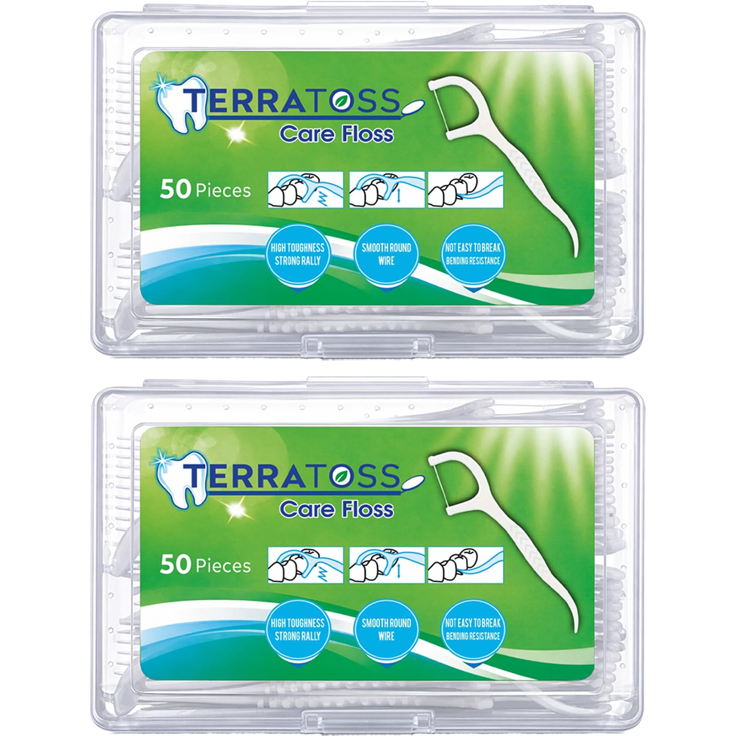 TerraToss Dental Floss Picks [100 Pcs] | Premium Toothpicks for Fresh Breath, Clean Teeth & Healthy Gums (100)-image-7