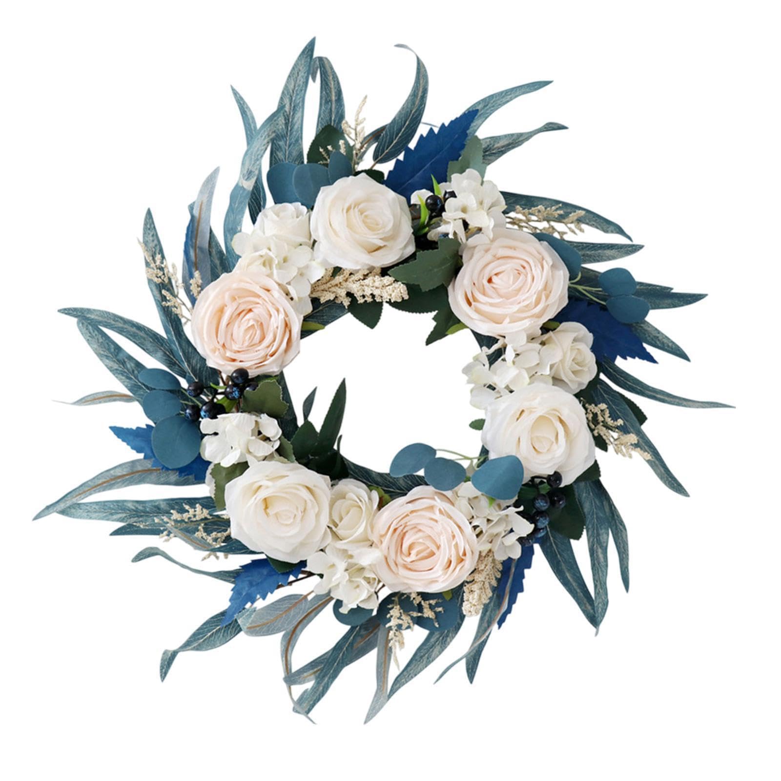 Zambuph Door Front Wreath Home Decor Realistic R Flowers Garland Wall Hanging Wedding Backdrop Christmas Housewarming Party