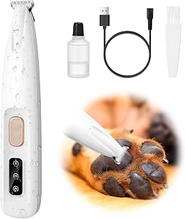 Palksky Dog Paw Trimmer: Upgraded 18mm Blade Electric Clippers, Waterproof Low-Noise Grooming Tool with LED Display for Paws, Ears & Face