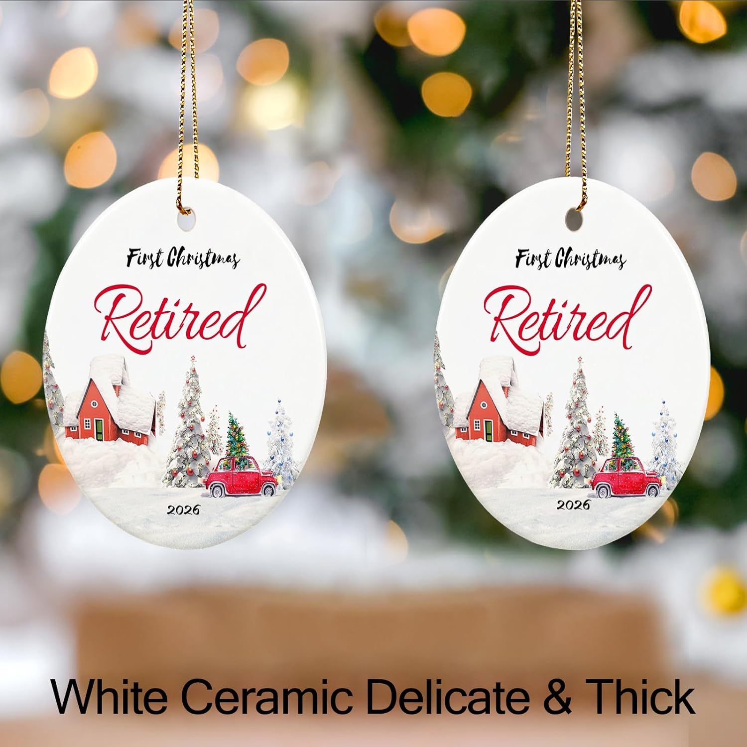 Retirement Ornament 2026, First Christmas Retired Ornament 2026, Retirement Gifts for Women,Coworker,Teacher,Nurse, 2.9" Ceramic Retired Christmas Ornaments - Image 6