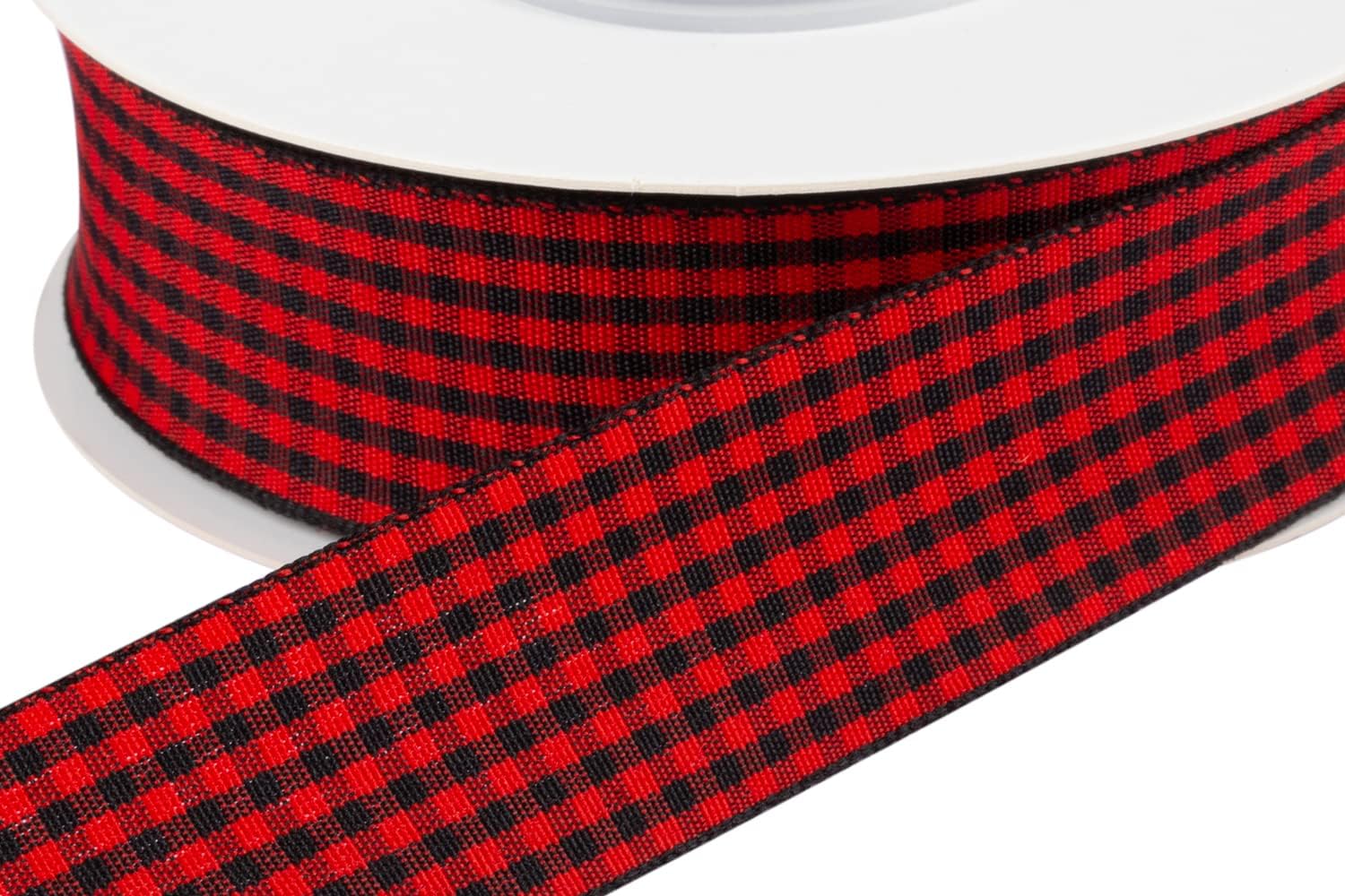 Ribbonitlux Gingham Ribbon, 25mm X 22 Meters, Plaid Checkered Ribbon with Woven Edge - Image 3