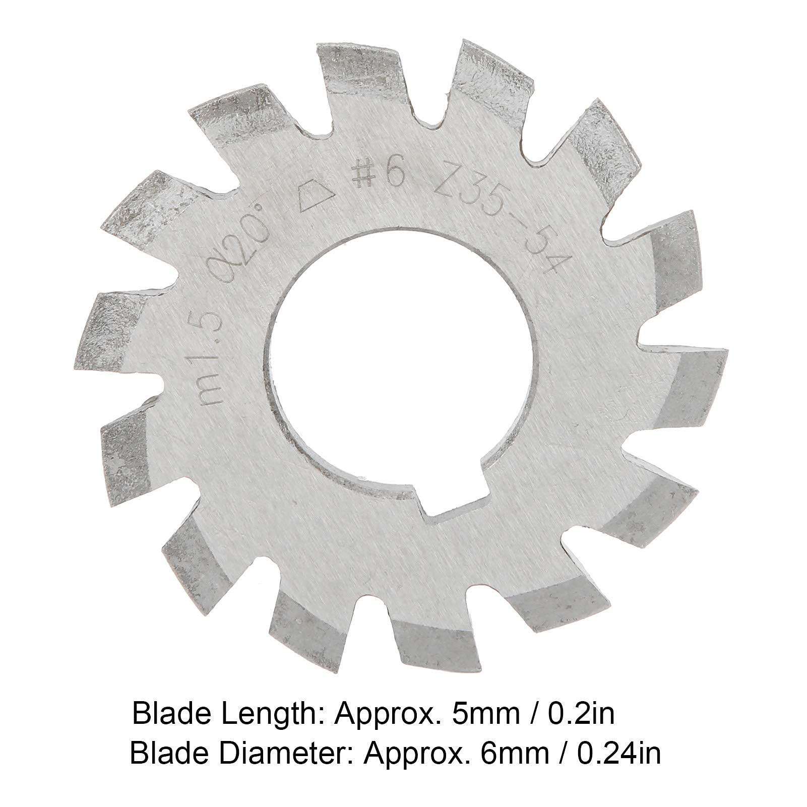 8 Pièces Coupeur D'engrenages, Coupe D'engrenages en Acier à Grande Vitesse M1.5 20 ° 5mm 6mm Industrielles Coupe-engrenage