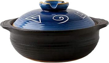 DJJSGSB Rice Cookware Terracotta Casserole Dish - Japanese Clay Pot Boiled Rice Casserole Stew Pot Household Matte Stone Pot Vintage Ceramic Pot Size 2.3L