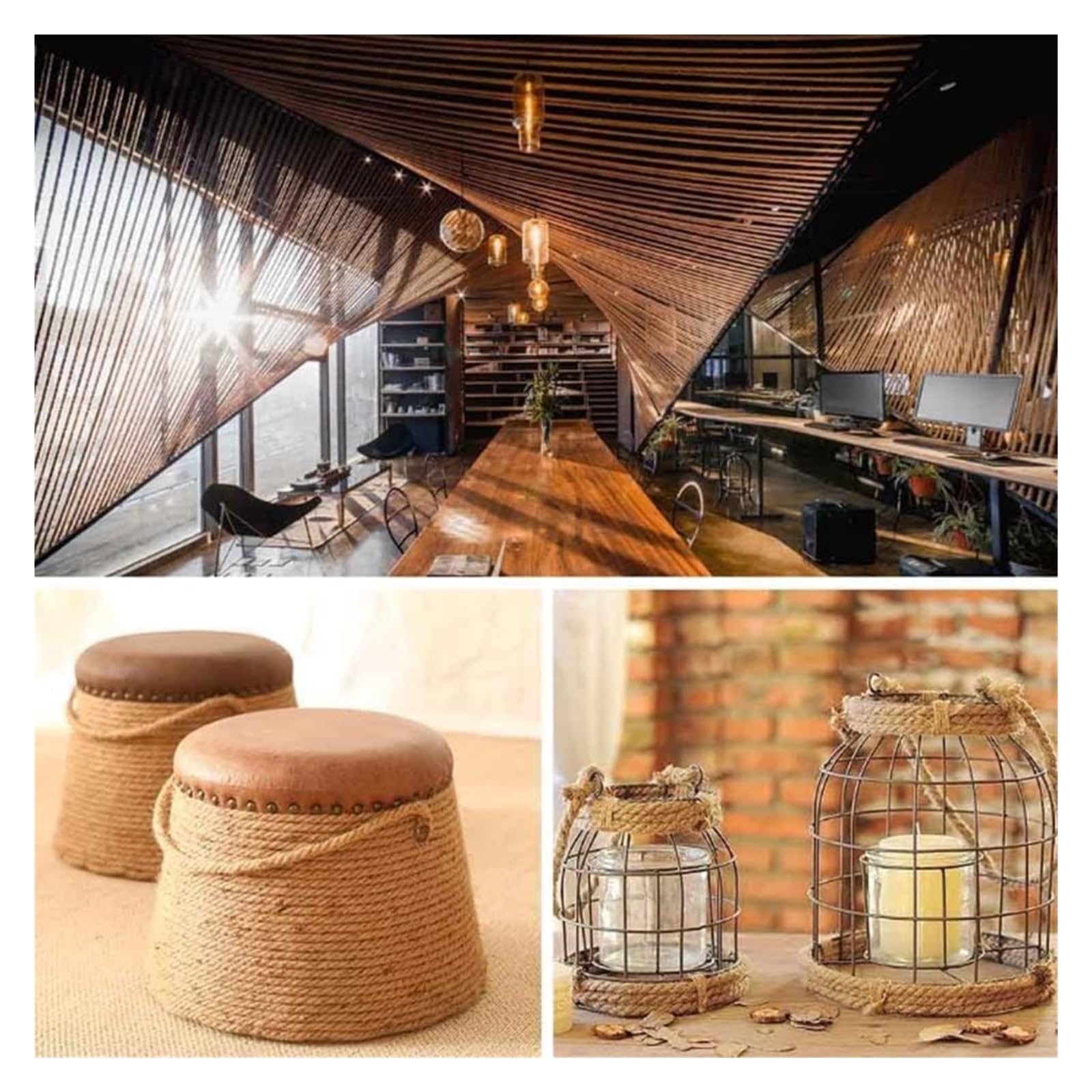 Sznur jutowy, Liny konopne 16mm Decking Lina jutowa 4 sploty Super mocna dekoracja ogrodowa wojny Drapak dla kota, wiązanie i zawieszanie