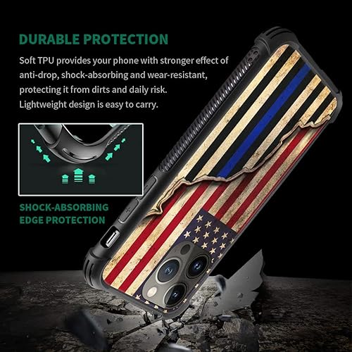 Miniatura 4 de DAIZAG Funda compatible con iPhone 14 Plus, funda de TPU de poliuretano termoplástico con empalme rojo y azul de la bandera estadounidense para