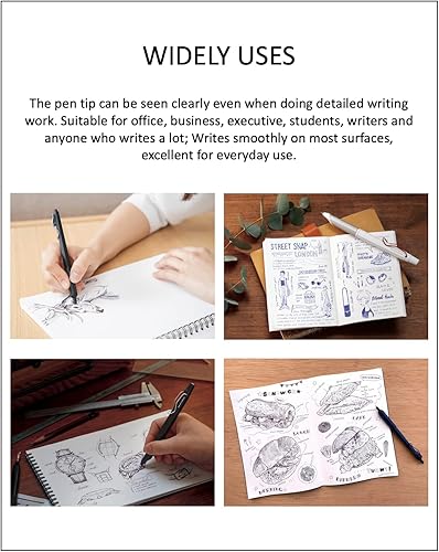 Miniatura 5 de Uni Jetstream EDGE3 - Bolígrafo a base de aceite de 0.011 in, cuerpo blanco y rojo + repuestos negrorojoazul, juego de notas adhesivas