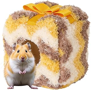 ハムスターハウス - かわいいぬいぐるみの囲まれたベッド、断熱された暖かい巣シェルター | ハムスターハウス小型ペットのための軽量でポータブルな快適な隠れ家充実スペース