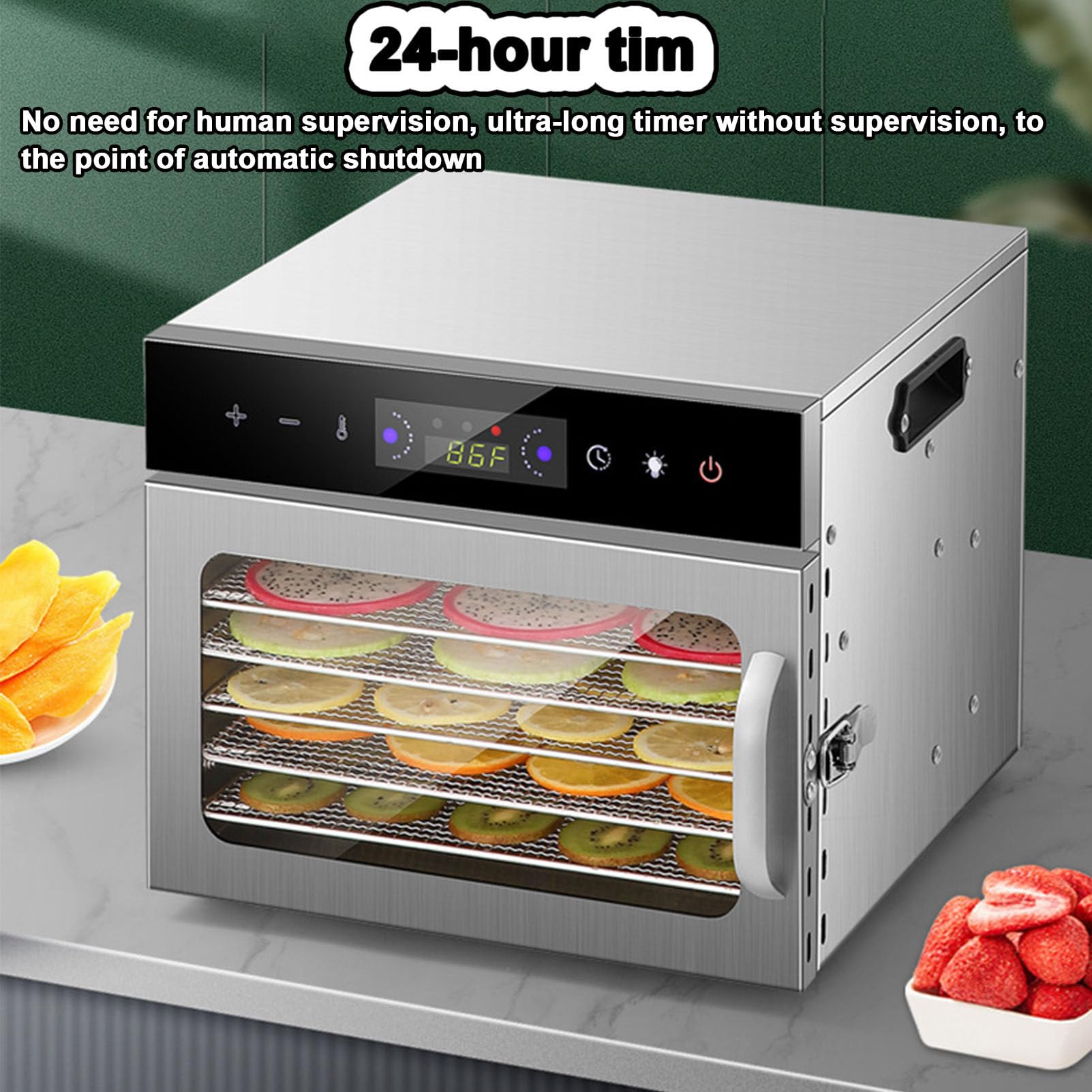 Essiccatori per alimenti Macchina per essiccazione a congelamento per carne secca, essiccatore elettrico per frutta da banco, essiccatore per erbe aromatiche, essiccatore in acciaio,12Layer