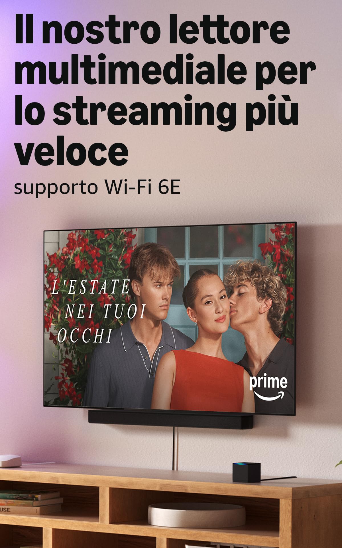Amazon Fire TV Cube (Ultimo modello) | Lettore multimediale per lo streaming con controllo vocale tramite Alexa, Wi-Fi 6E e 4K Ultra HD, trova serie TV più velocemente con Alexa+
