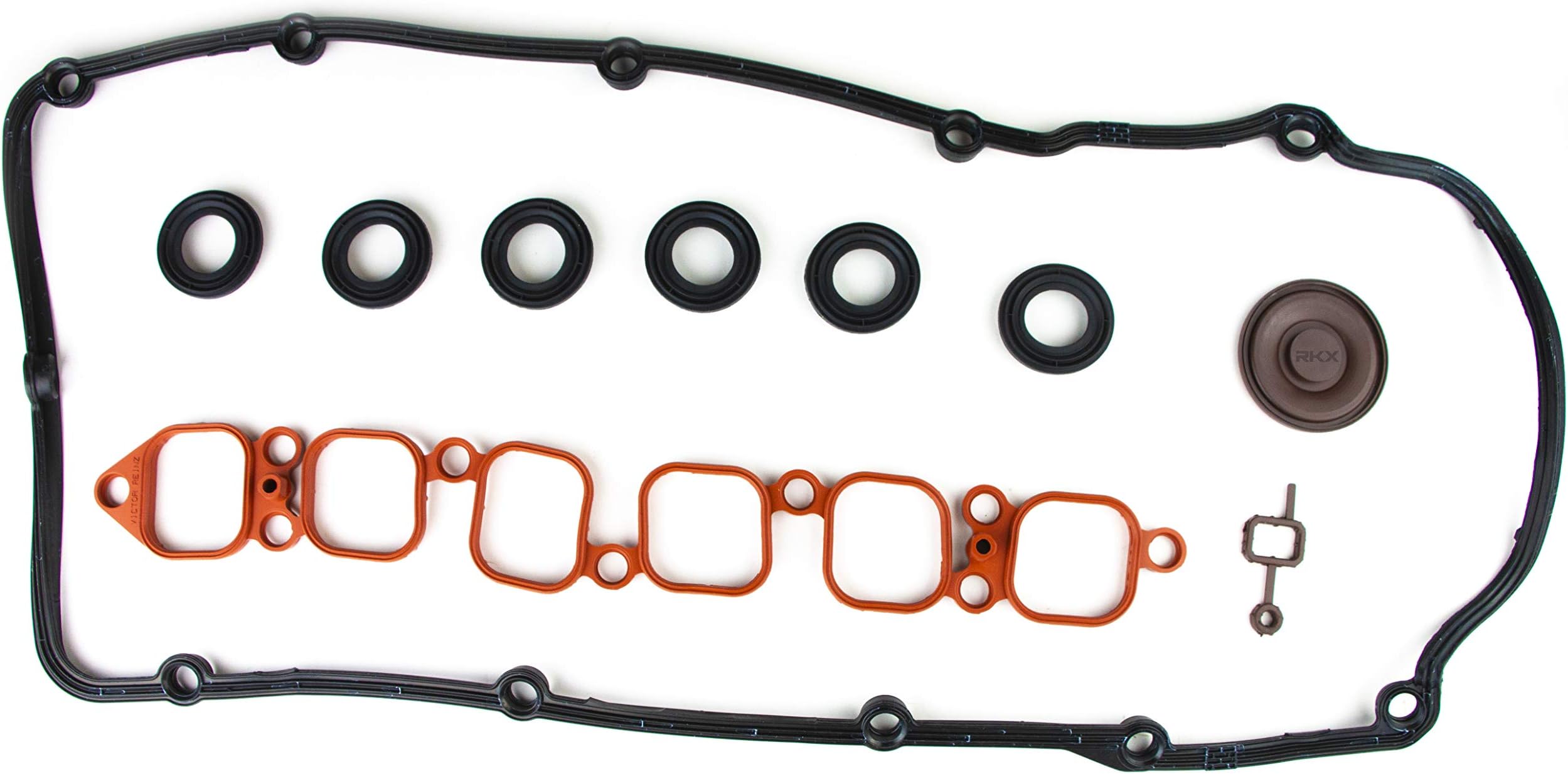 RKX PCV Valve, Engine Valve Cover seal, intake manifold gasket SET replacement compatible with VW & Audi 3.2