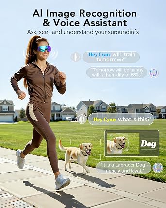 AI Smart Glasses with Camera, HD POV Video Recording, Voice Interaction, Bluetooth Audio for Sports & Outdoor