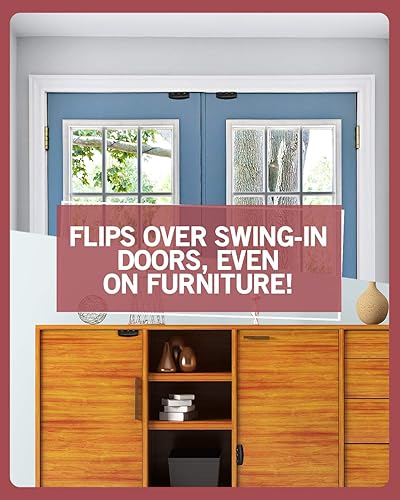 Miniatura 6 de Jack N' Drill - Cerradura de puerta de acción abatible (paquete de 6) - Cerraduras reversibles de privacidad con tornillo antibloqueo para