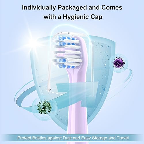 Miniatura 9 de CILGEWH Cabezales de repuesto para cepillos de dientes, paquete de 10 unidades compatibles con Colgate Hum Connected Smart Battery Head, 5 azules +