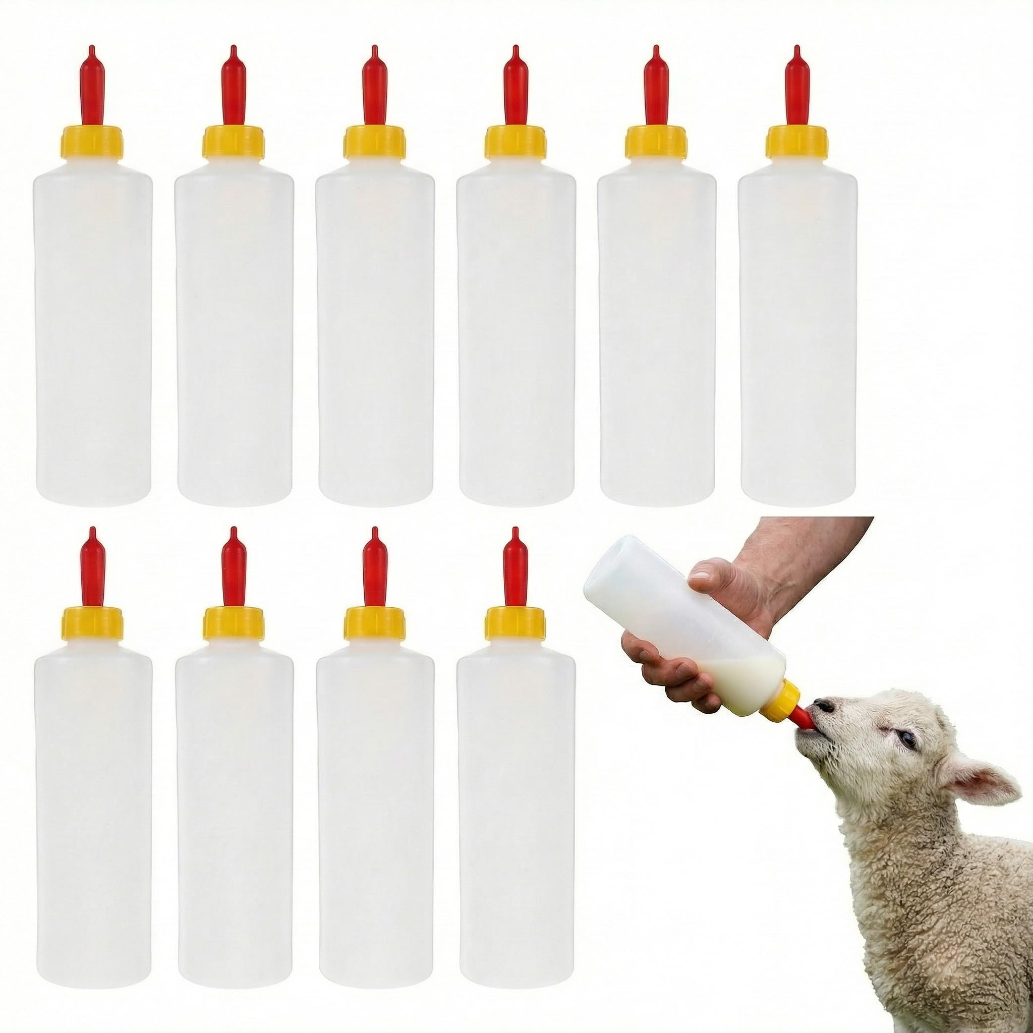 Biberons pour animaux de la ferme Hemoton 400 ml lot de 10 pour élevage