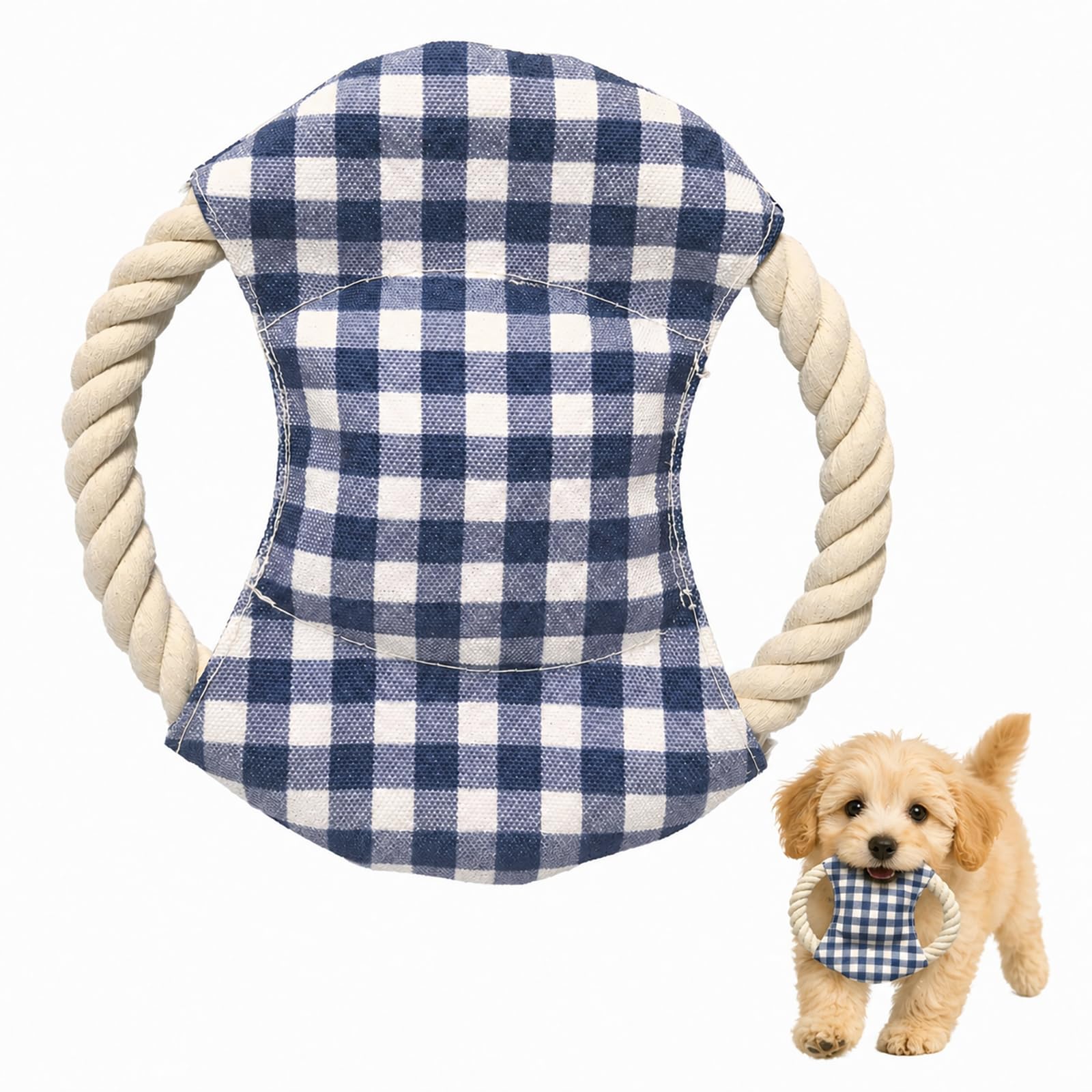 Niedliche Frisbees, Baumwollseil-Spielzeug für kleine Hunde/Welpen, zum Zahnen, weiches Polyester, Quietschspielzeug für Training, Werfen und Interaktion gegen Langeweile und Angst, leicht zu reinigen