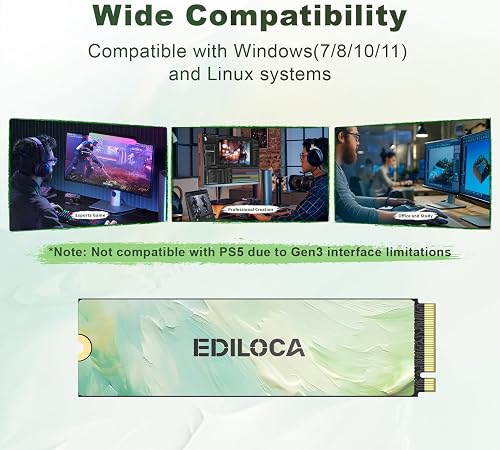 Ediloca 2TB NVMe M.2 SSD PCIe Gen 3x4, Up to 2150MB/s Read, M.2 2280 Internal Solid State Drive, Dynamic SLC Cache, Compatible with PC, Desktop and Laptops(EN680E) - 6