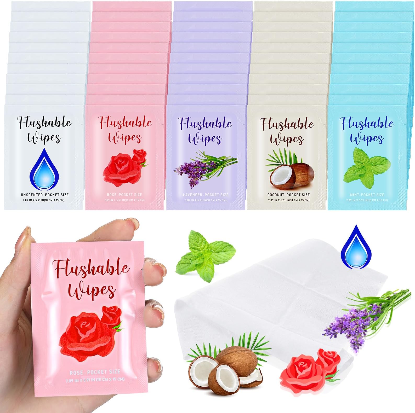 FreshExit Individually Wrapped Flushable Wipes for Adults