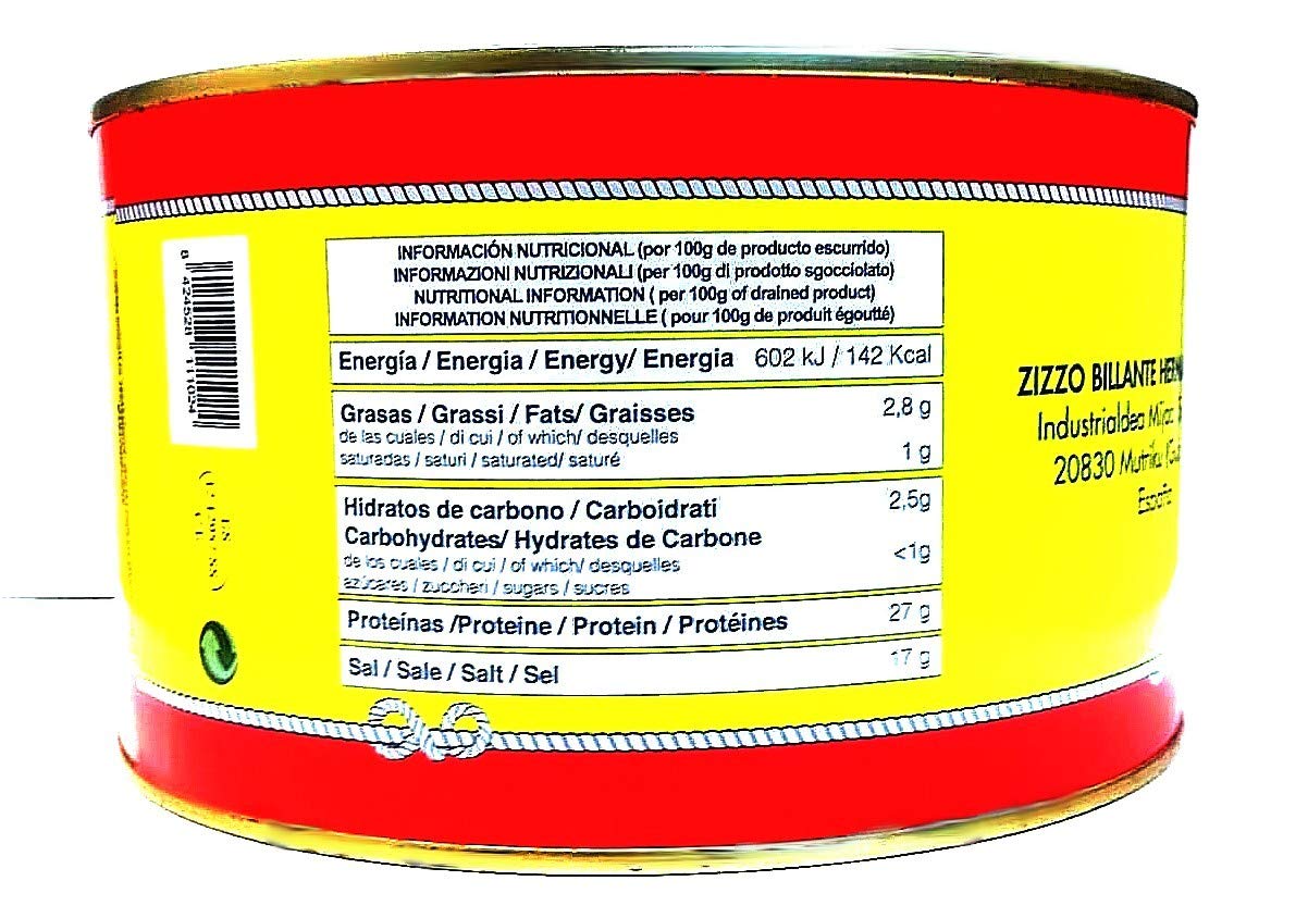 Acciughe Salate del Mar Cantabrico 13/14 Pesci per Strato COSTA VASCA - 5kg (sgocciolato 3,5 kg) - [1 unitá]