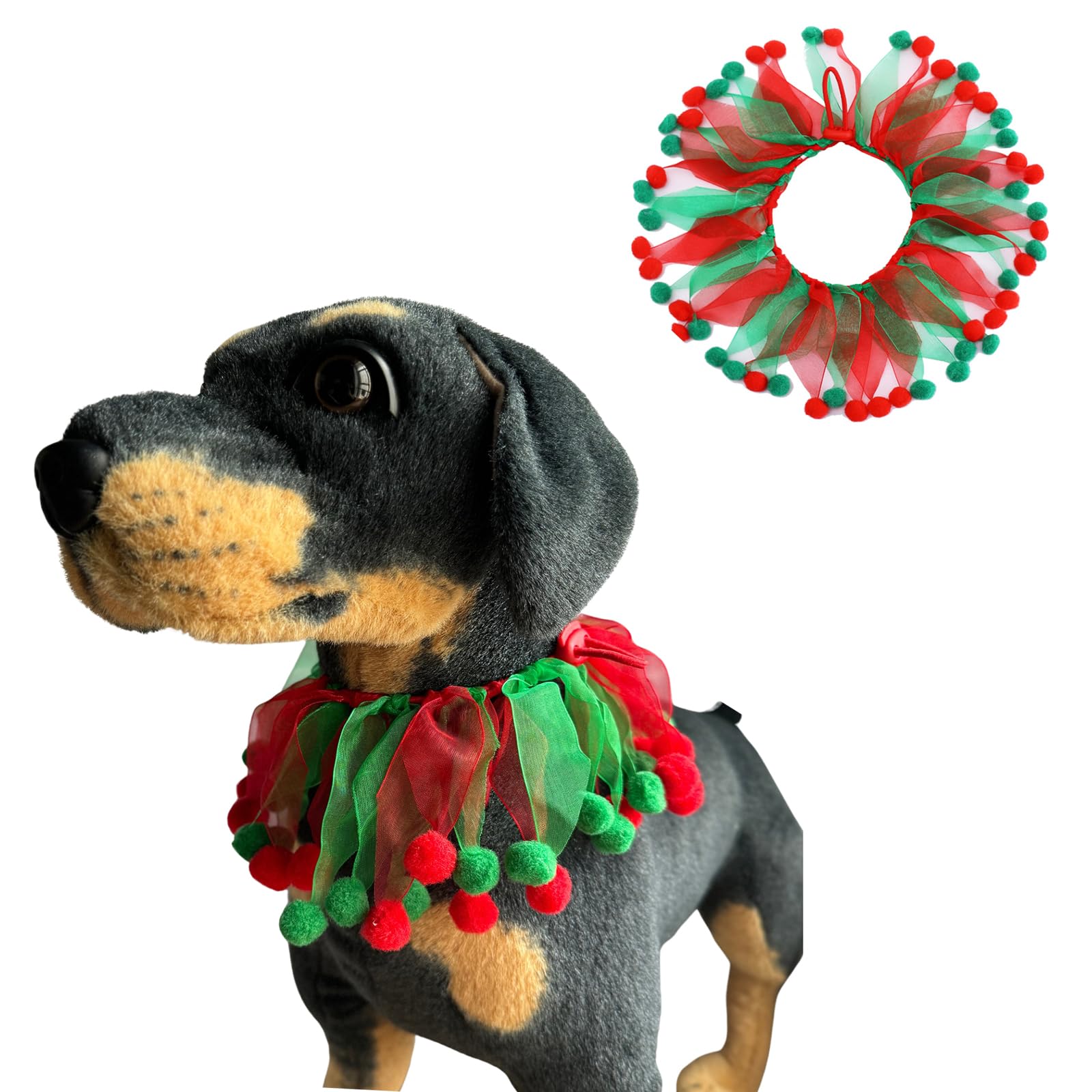 BT Bear Christmas Pet Collar Adjustable Halloween Holiday Costume Collars Dogs Cats Animal Carnival Parties Cosplay Holiday Dress up Red Christmas S