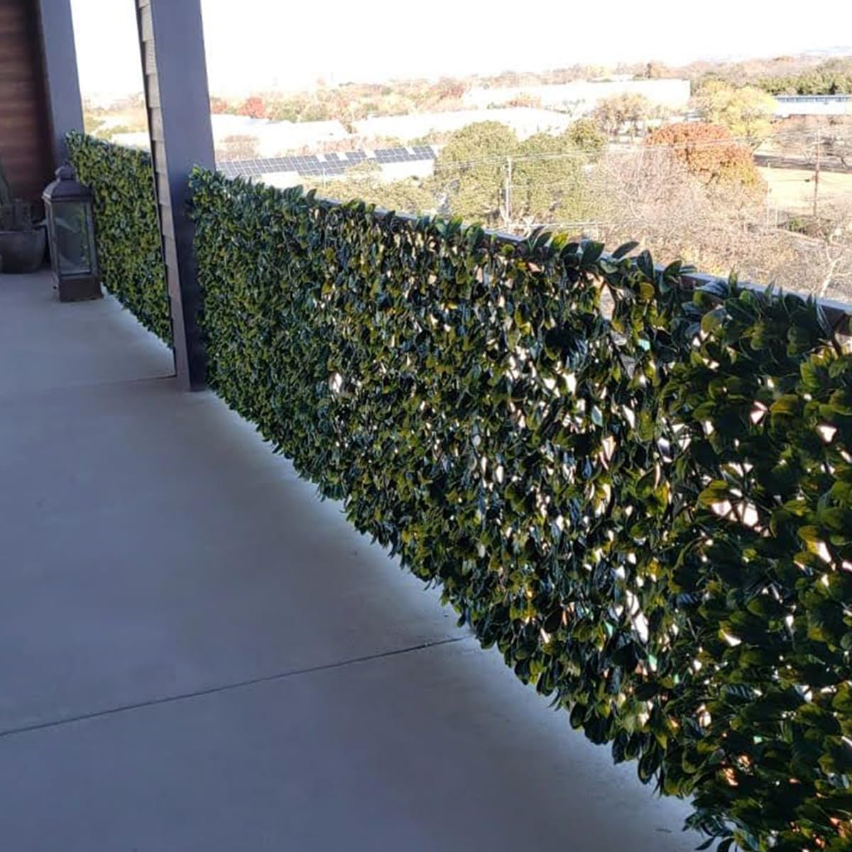 GreenSmart | Artificial Expandable Lattice - Premium Composite Wood | Grass Wall Privacy Fence for Outside Balcony Privacy Screen, Greenery Wall | UV-Protected Fade Resistant | Faux Trellis | 98x30