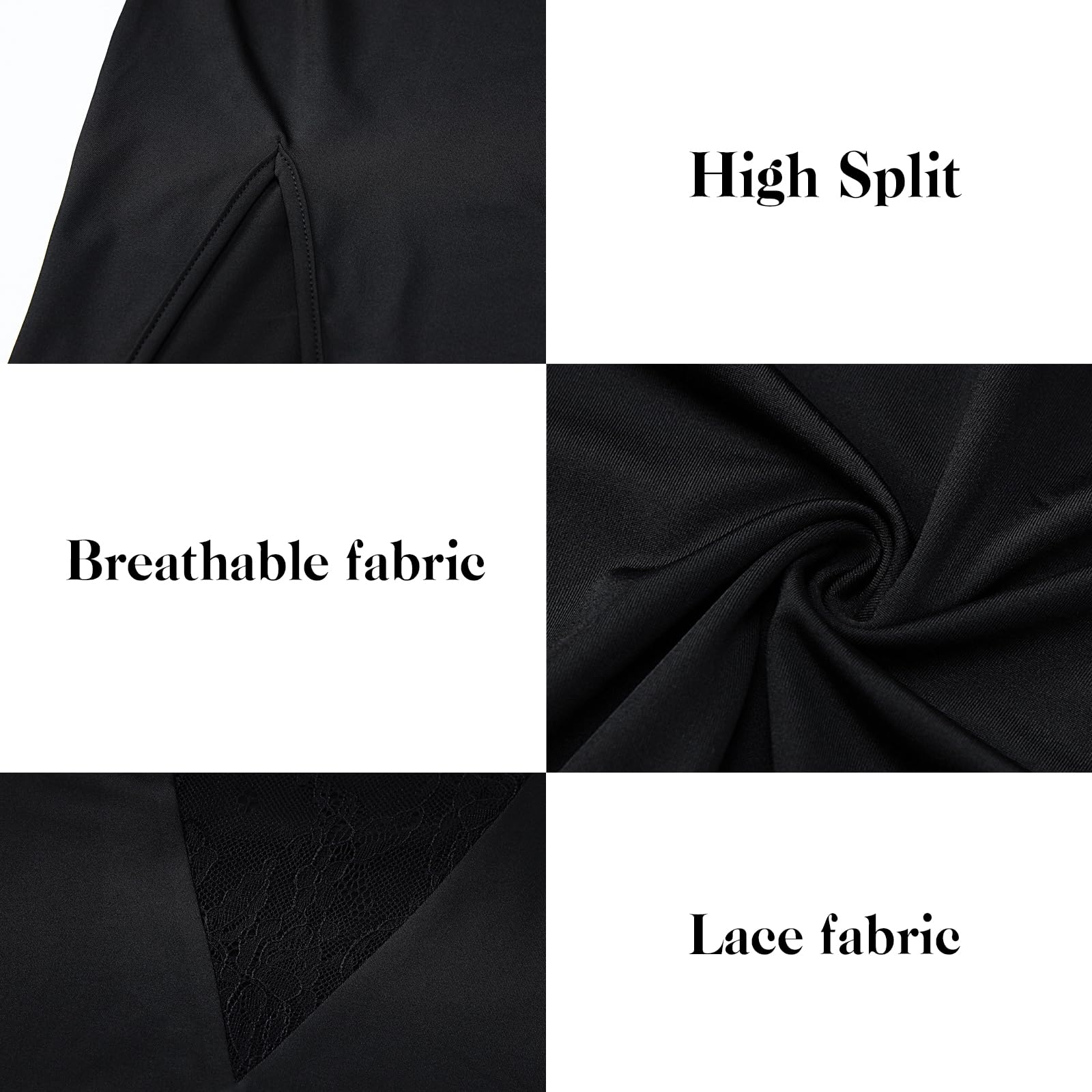 Vestito Donna Sexy Senza Maniche Lungo Abito Estate Spacco Bodycon Abito con Spalle Elegante Senza Schienale in Pizzo Vestito per Cocktail Party Clubwear Abito Aderente da Cerimonia