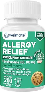 Allergy Relief | Fexofenadine HCl 180 mg | 24 Hour Non-Drowsy Antihistamine | Sneezing | Runny Nose | Itchy Eyes, Nose & Throat | Indoor & Outdoor Allergy Relief Tablets | 200 Count