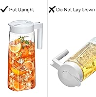 Vista 5 de Amazing Abby - Slim - Tritan Pitcher (64 oz), Unbreakable Plastic Water Pitcher with Lid, BPA-Free, Heat-Resistant, Dishwasher-Safe, Great for Both