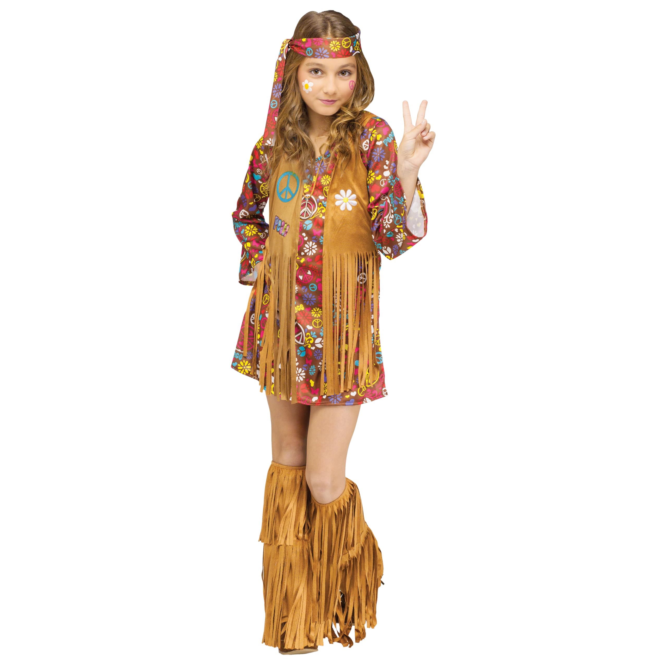 Zabawny świat dla kobiet dzieci Hippie Peace & Love Costume