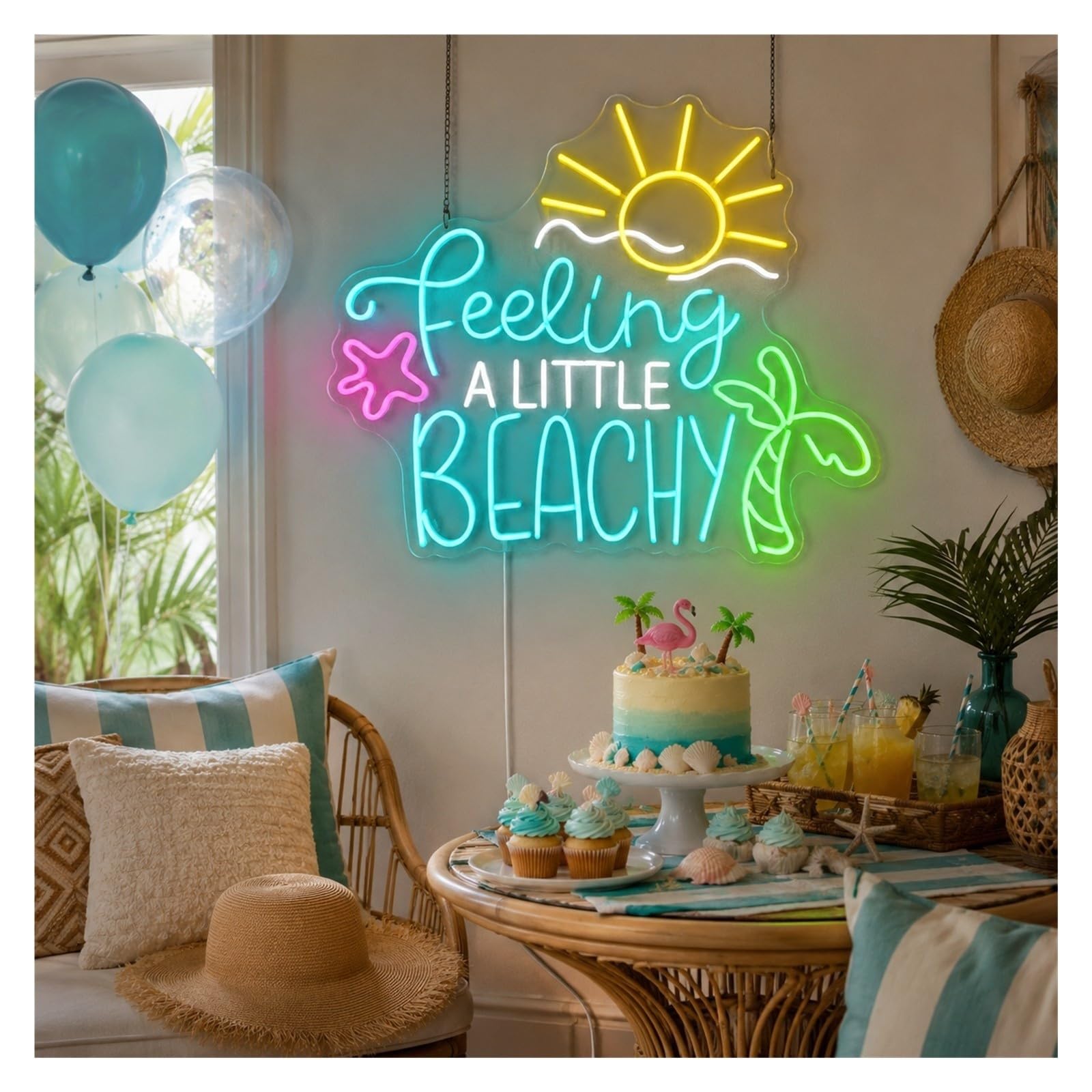 cartelli al neon personalizzati Insegna Al Neon"Feeling A Little Beachy"