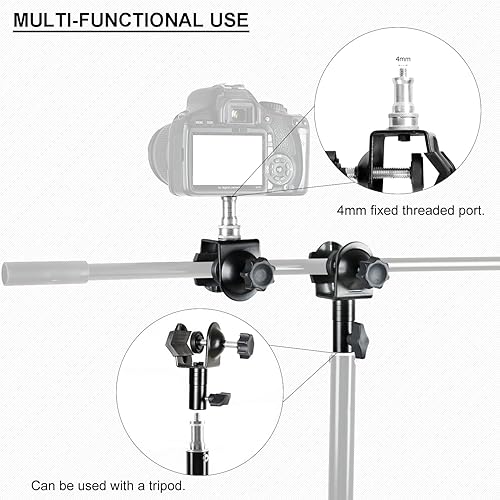 Miniatura 6 de Soporte de metal resistente chapado en cobre, clip doble en U, soporte de abrazadera doble tipo C para soporte de luz de estudio fotográfico,