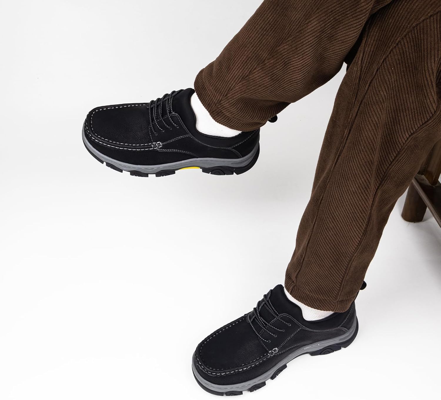 UPIShi Men's Slip On Hands Free Leather Walking Loafers Slip-Ins Casual Dress Work Office Business Outdoor Cushioning Shoes - Image 7