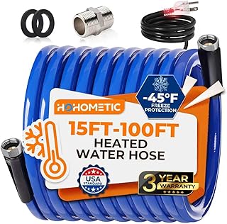 30FT (15-100FT) Heated Water Hose for RV,-45 ℉ Antifreeze 4.0 Upgraded Heated Water Hose，Rv