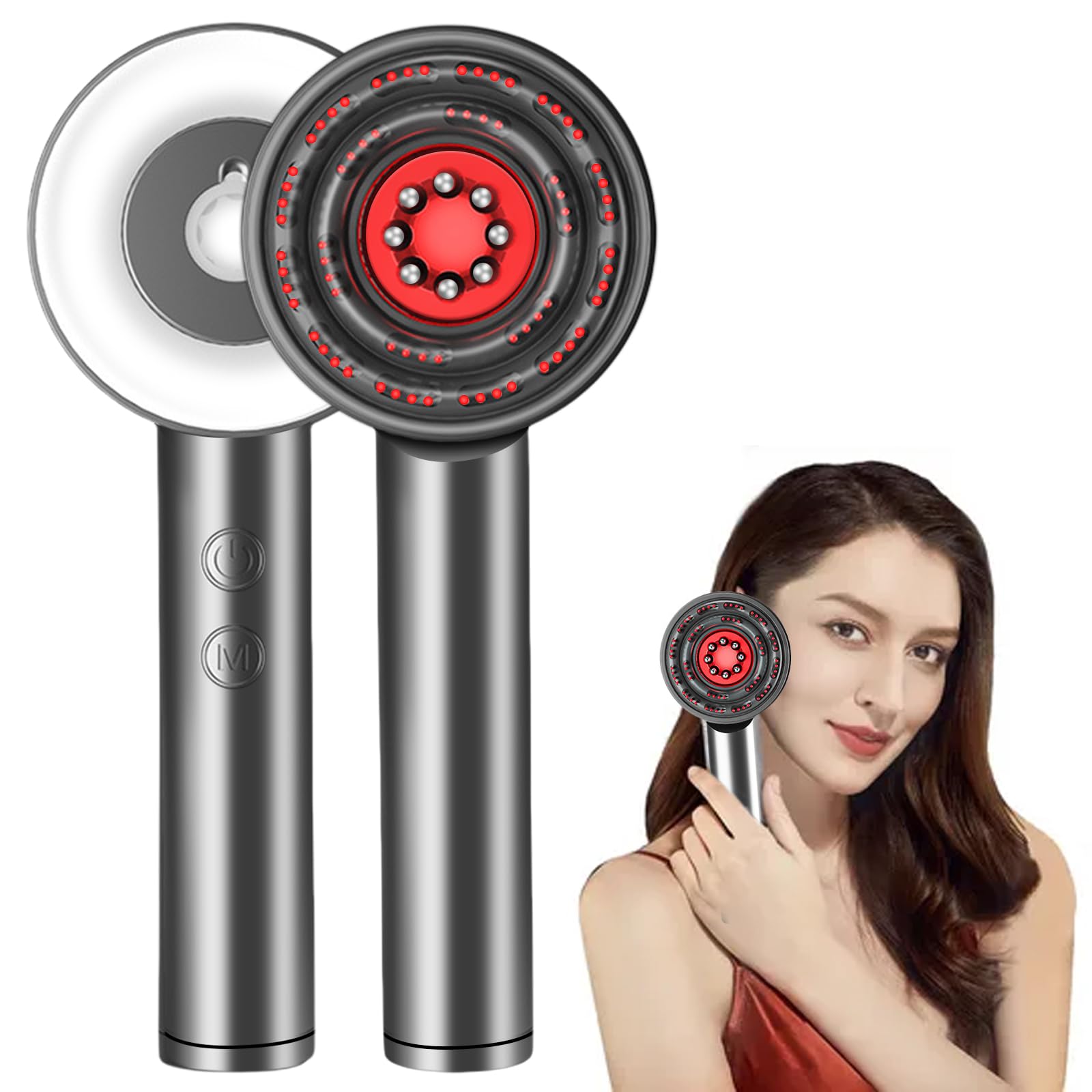 Cepillo de masaje eléctrico para el cabello y el cuero cabelludo con luz roja, 3 en 1, masajeador de cuero cabelludo, cepillo de masaje para el crecimiento del cabello, aceite para el cabello, cepillo
