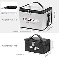 Vista 3 de Lipo Battery Safe Bag Fireproof Explosionproof Large Capacity Bag for Charge and Storage with Detachable Adjustable Shoulder Strap (2 Pack)