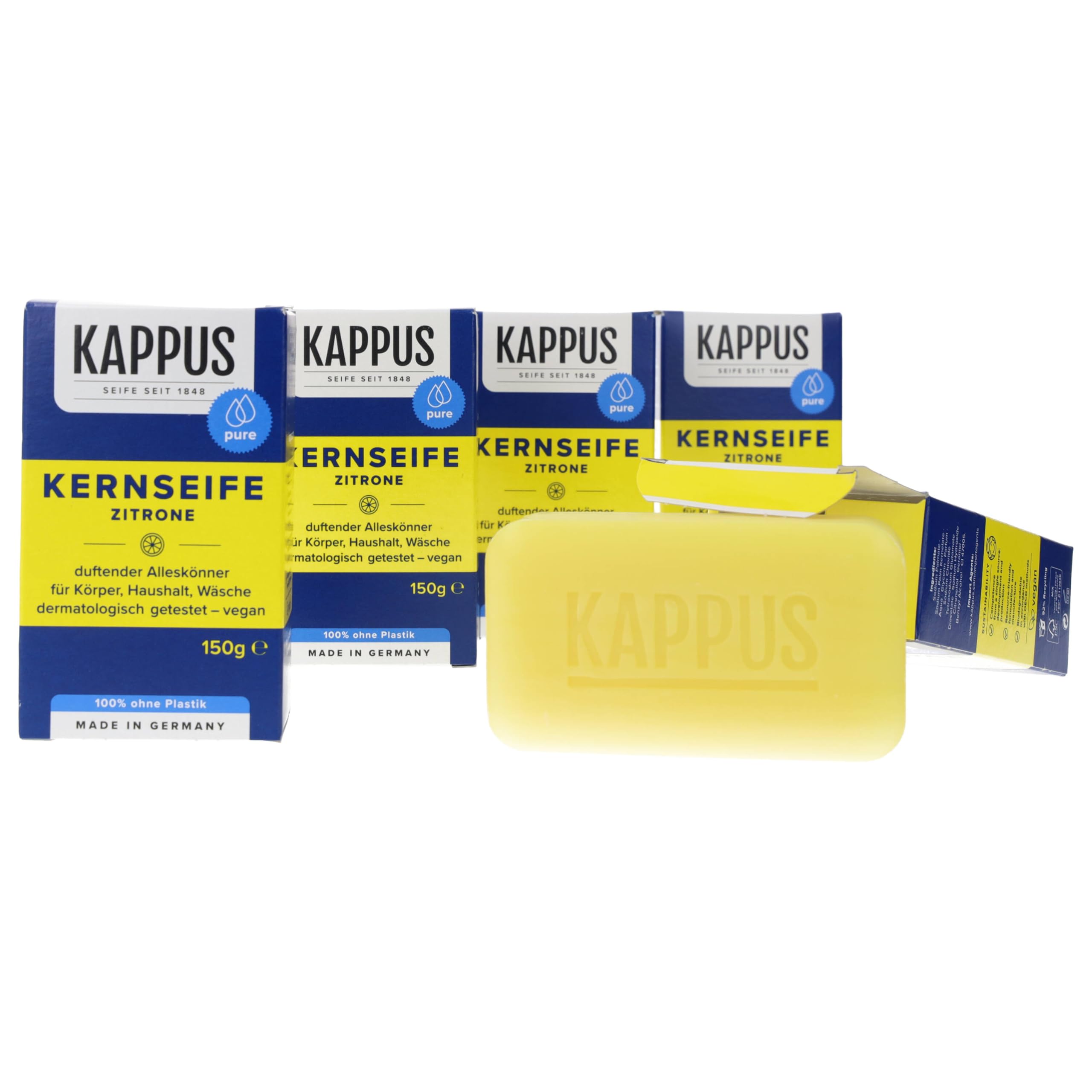 5x 150g KAPPUS ZITRONEN KERNSEIFE Kernseife Zitrone