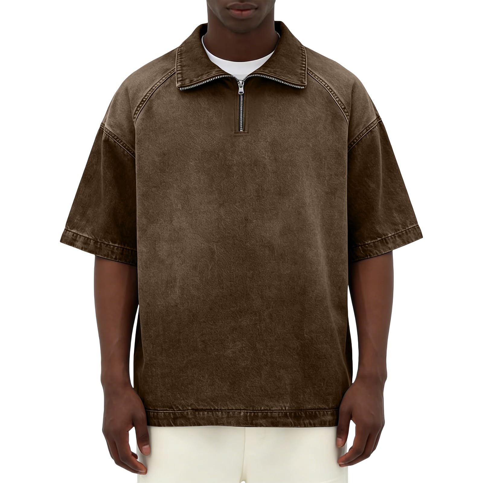Hombres Manga Casual Camisetas tee con Camisas de Polo Elsticocamisas Hombre Manga cortaSencillo Y Verstil