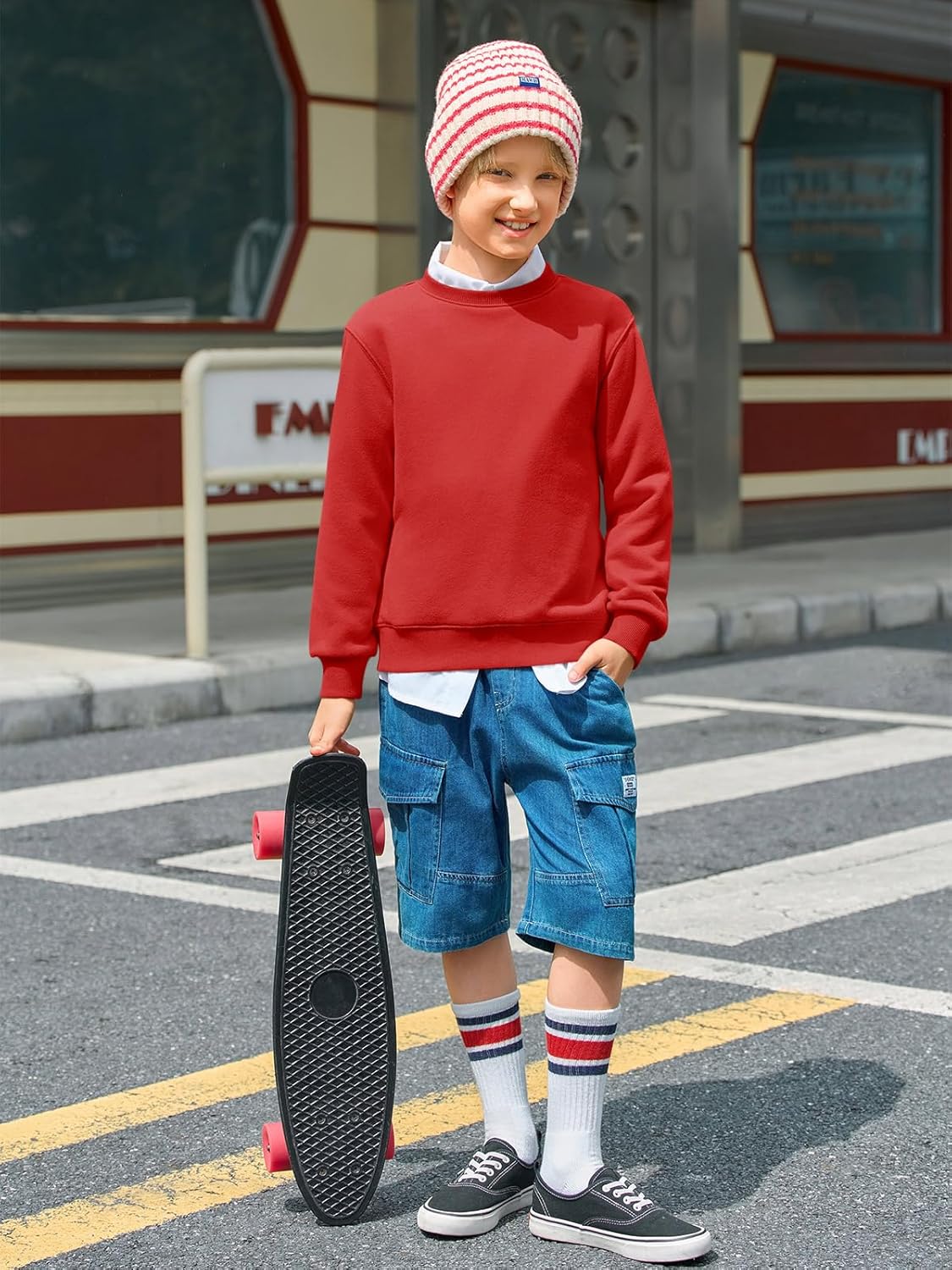 Haloumoning Boys Crewneck Pullover Sweatshirts Kids Youth Casual Long Sleeve Shirts 5-14 Years - Image 5