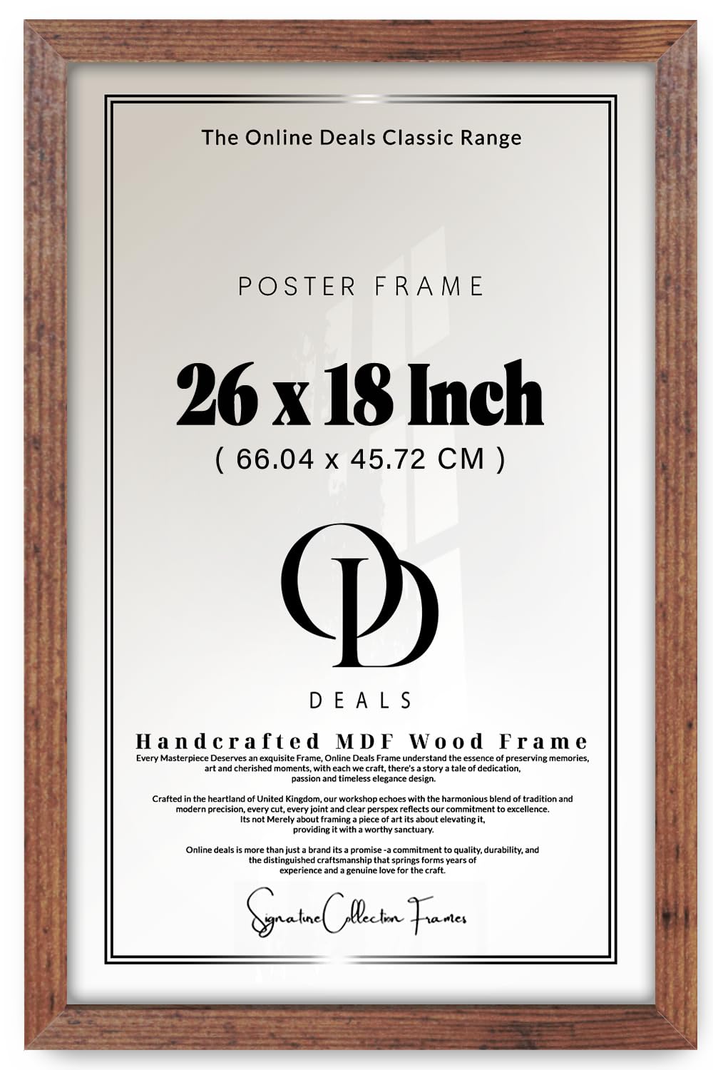Od Deals Rustic — Elegant Rectangle Poster Picture 26 X 18 Inch | Solid Engineered Wood Finish For Both Portrait And Landscape Display (66.04 X 45.72 Cm) — Art Collection Featuring Timber Tone