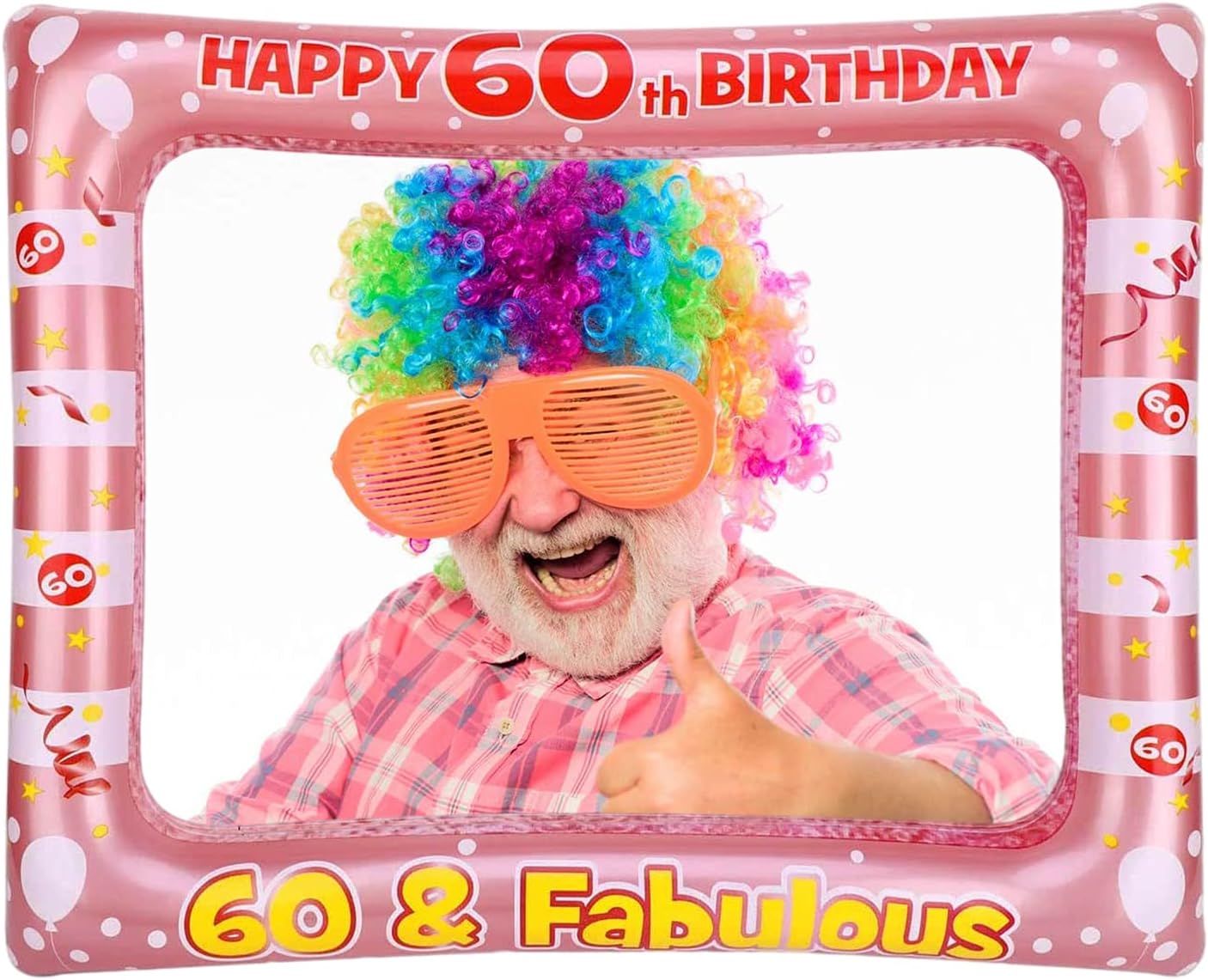 60th Birthday Photo Booth Props,Rose Gold Inflatable Selfie Frame Picture Frame,Giant Inflatable Party Photo Booth Frame 60th Birthday Decorations for Girls Party Decor Supplies Womens Favor Gift - Image 5