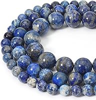 Vista 4 de 45 piezas de cuentas de piedra preciosa natural de lapislázuli de 8 mm, cuentas de cristal de sanación de energía, cuentas sueltas redondas