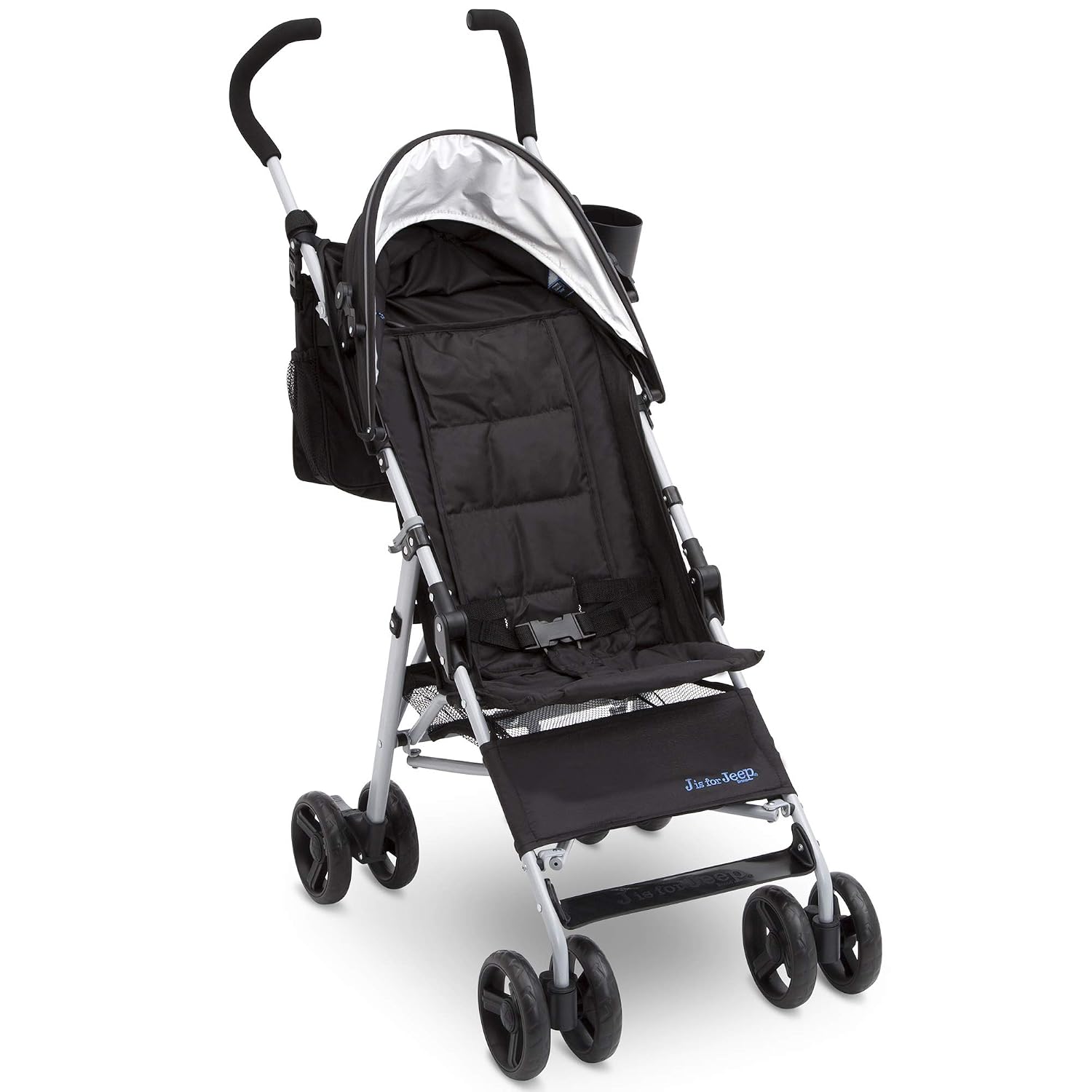 Jeep North Star Stroller – Lightweight Stroller Features Parent Organizer, Cup Holder and Cool-Climate Mesh Seat, Black with Royal Blue, 1 Count (Pack of 1)