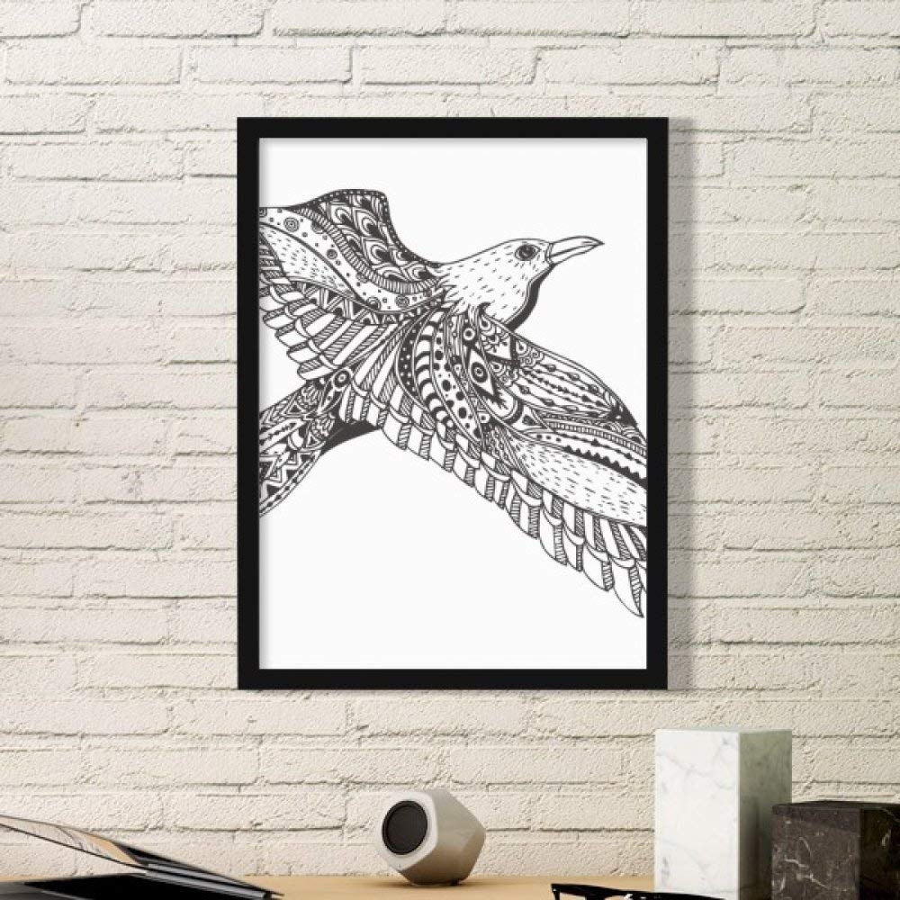 Cadre d'art oiseau peinture volant noir format small pour décoration murale