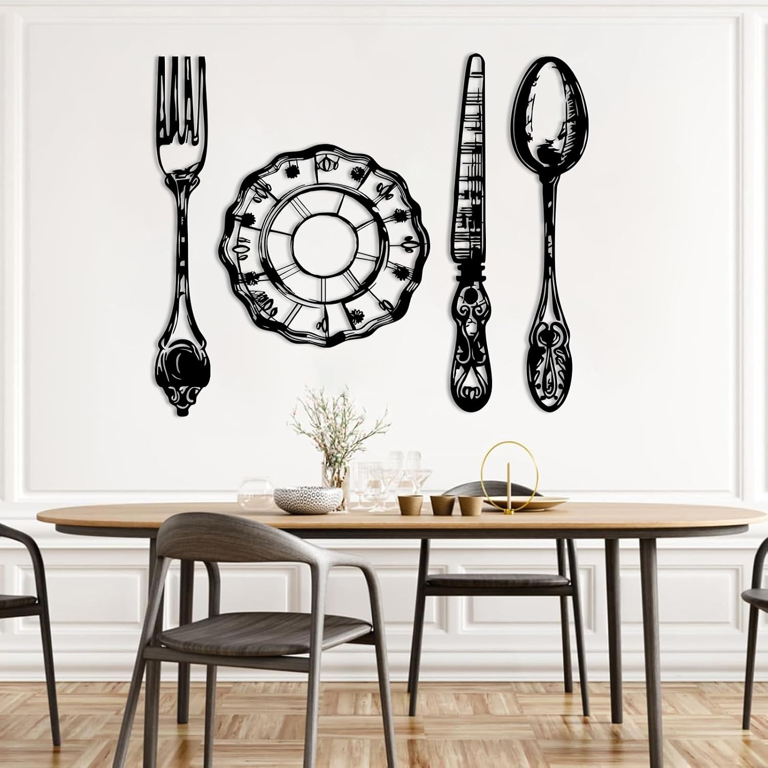 Amazon.com: EANHIPE 4 Pcs Knife Spoon Fork Plate Metal Wall Decor