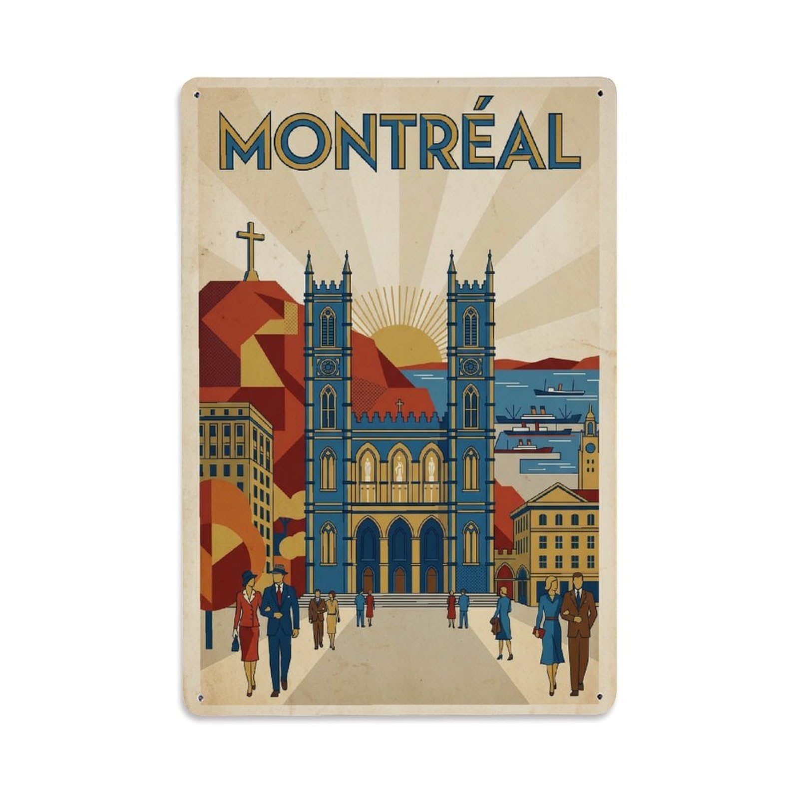 Gead 8X12inch Style Vintage Canada Montreal Travel Metal Tin Sign