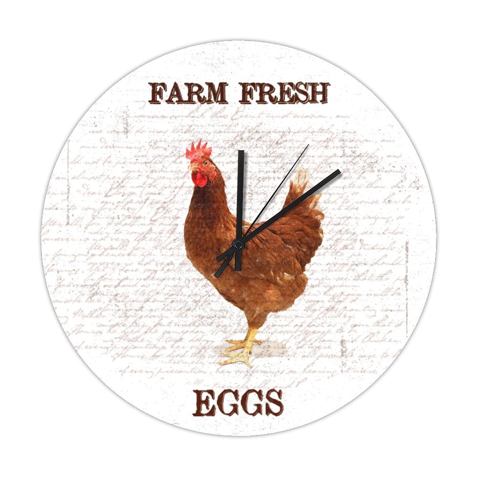 Horloge ronde en bois coq pour une ambiance maison de campagne