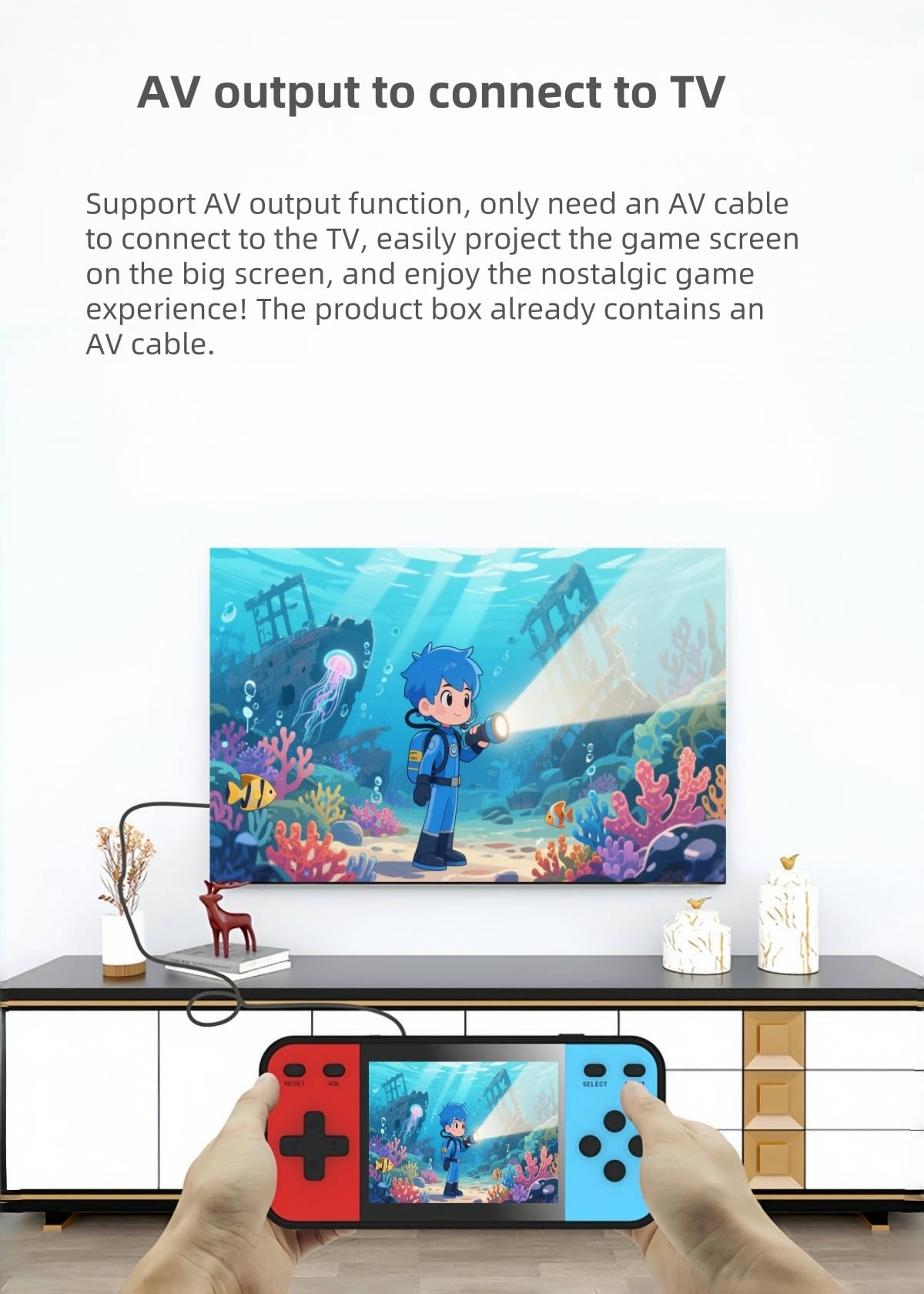 Console de Jeu Portable rétro YHFITN - 240 Jeux Classiques intégrés, Lecteur de Jeux vidéo Portable avec Sortie AV pour TV, Mini système de Jeu pour Enfants et Adultes