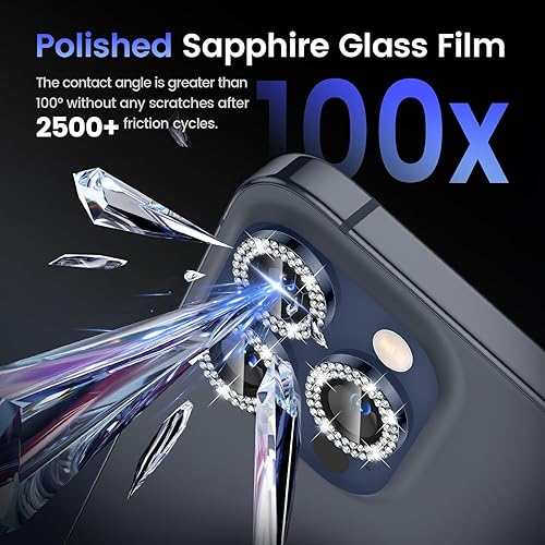 Miniatura 6 de Tensea Protector de lente de cámara para iPhone 15 Pro y iPhone 15 Pro Max, protector de pantalla de vidrio templado, cubierta de cámara, anillo