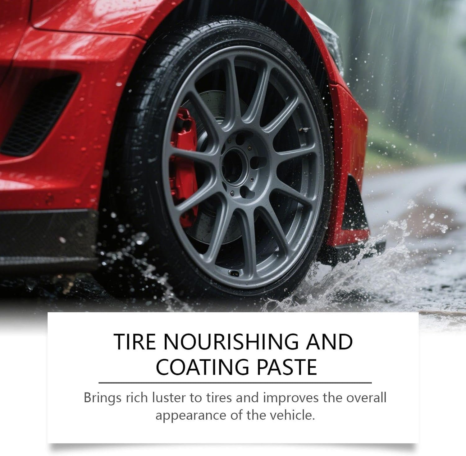 Car Tire Shine, Wheel Paste, Auto Cleaning Wax, Long Lasting Gloss Finish, Deep Cleaning Protection Formula, Use, for Trucks Sedans RVs SUVs Collectors Dealers Shops